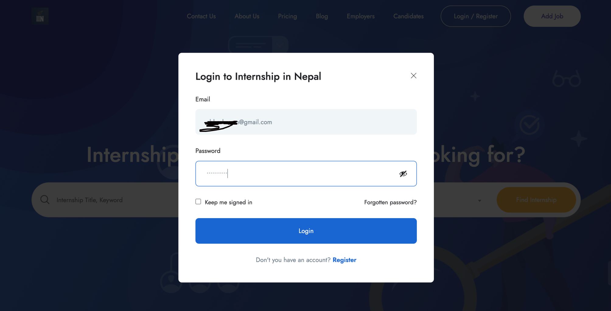 get Internship in Nepal Login